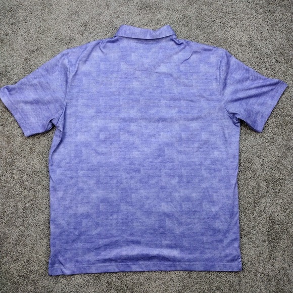 Callaway Polo Shirt Mens Size L Purple Striped Opti Dri Fit Golf Short Sleeve - Picture 7 of 11